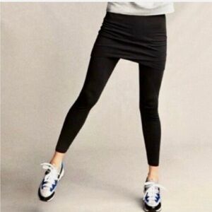 CAbi Black Layered Skirt Leggings small NWOT